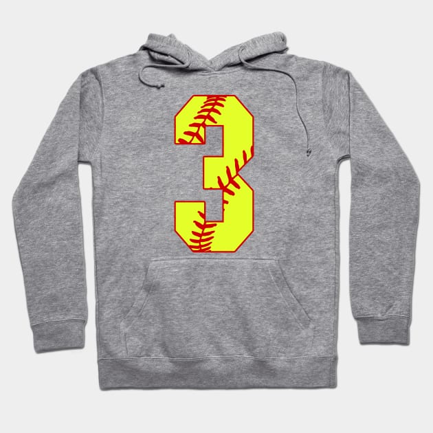 Fastpitch Softball Number 3 #3 Softball Shirt Jersey Uniform Favorite Player Biggest Fan Hoodie by TeeCreations